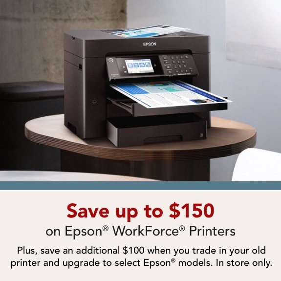Save up to $150 on EPSON Workforce Printers