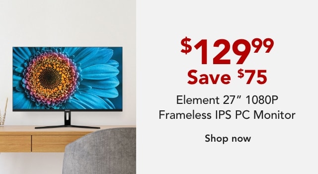 Element EM2FPAB27B 27" 1080P Frameless IPS PC Monitor