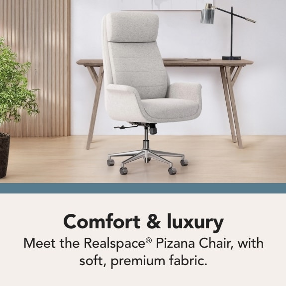 Realspace® Modern Comfort Pizana Bouclé Fabric High-Back Executive Office Chair