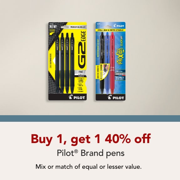 Buy 1 get 1 40% ALL Pilot Pens