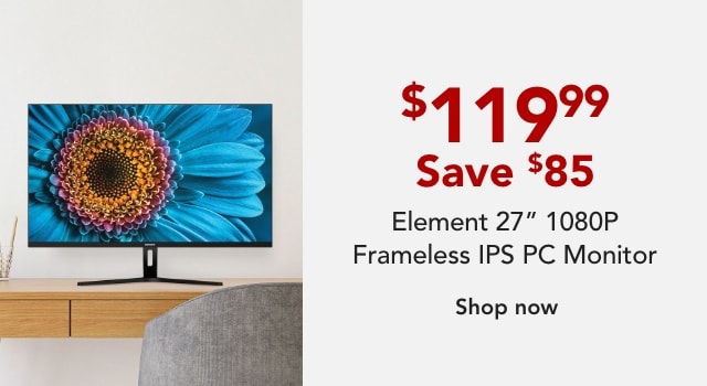 Element EM2FPAB24B 24" 1080P Frameless IPS PC Monitor