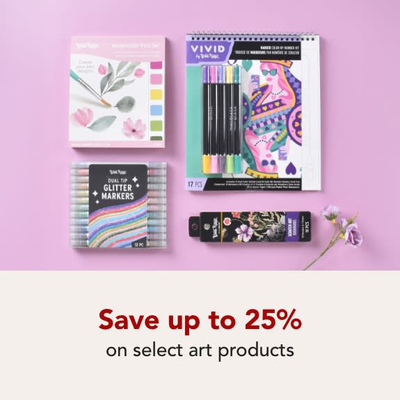 Save up to 25% off select art products