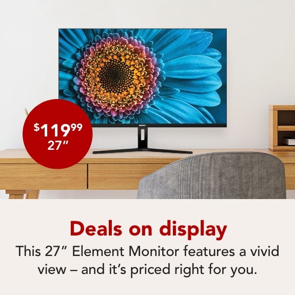 Element 27 inch monitor $119.99