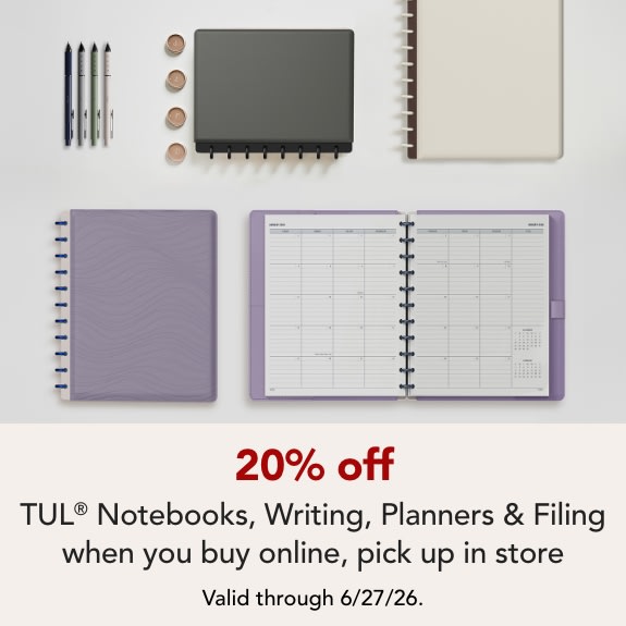 Save 20% on TUL Writing instruments when you BOPIS