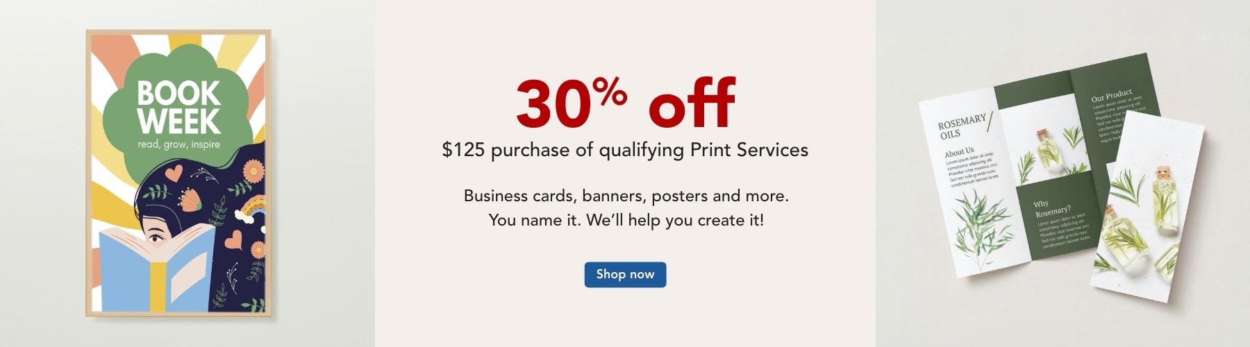 30% off $125 purchase of qualifying print services