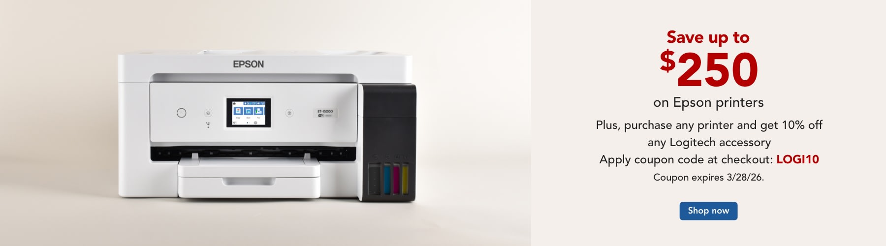 Save up to $250 on Epson Printers