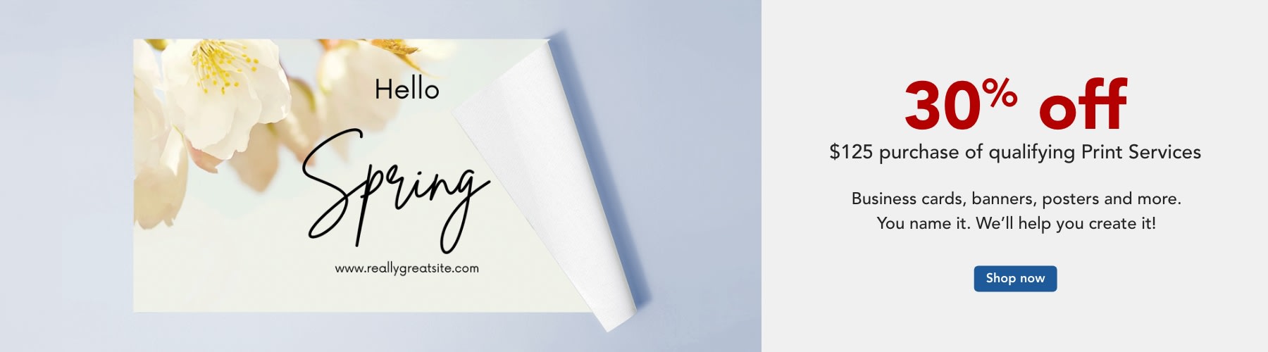 30% off $125 purchase of qualifying print services