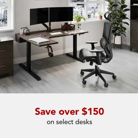 Refresh your office and save over $150 on select desks