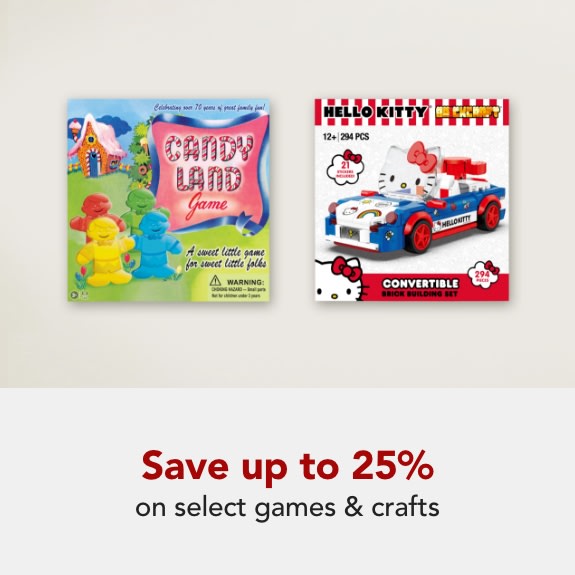 Save up to 25% on select Games & Craft Activities