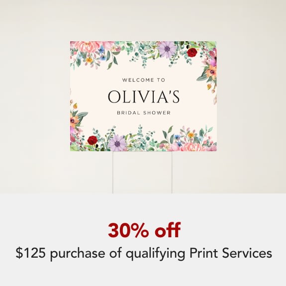 30% off $125 purchase of qualifying print services