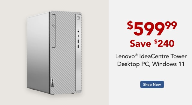 Lenovo IdeaCentre Tower 14IRR9 Desktop PC, Intel® Core™ i5, 16GB Memory, 512GB Solid State Drive, Windows 11