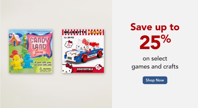 Save up to 25% on Select Games & Craft Activities
