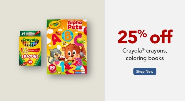 Save 25% on Crayola Crayons, Coloring Books( Including Color Wonder Mess Free)