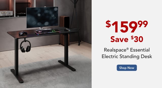 Realspace Essential Electric Standing Desk, Black