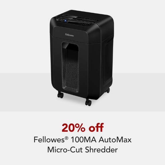 20% off Fellowes® 100MA AutoMax Micro-Cut Shredder
