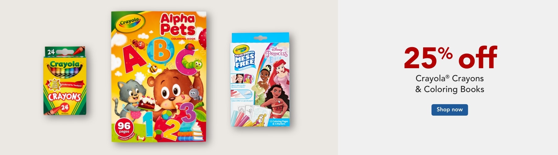 Save 25% on Crayola Crayons, Coloring Books