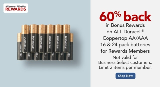 60% Back in Bonus Rewards on Duracell Batteries