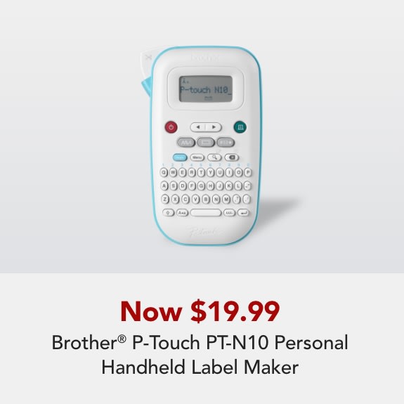 P-Touch PT-N10 Personal Handheld Label Maker reg. price $24.99, promo price $19.99