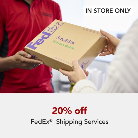 20% off FedEx Shipping Services. Excludes Flat Rate shipping, Expires 5/31/26.