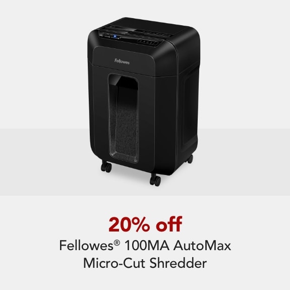 20% off  Fellowes® 100MA AutoMax  Micro-Cut Shredder