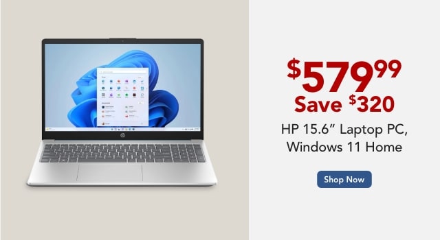 HP Laptop PC, 15.6" Screen, Intel Core i5, 8GB Memory, 256GB Solid State Drive, Windows 11 Home