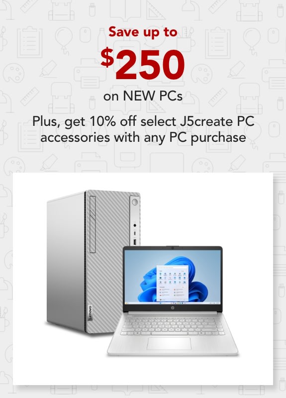 Save up to $250 on NEW PCs