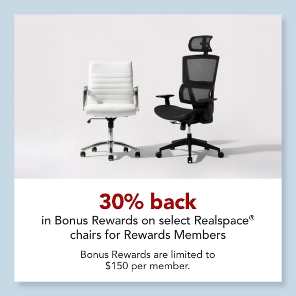 Get 30% Back in Bonus Rewards on select Realspace Chairs