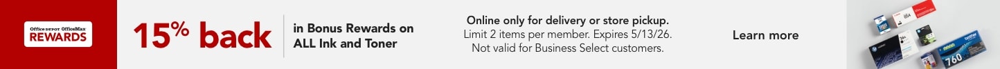 15% back in Bonus Rewards on All Ink and Toner