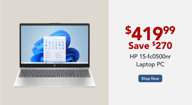 HP 15-fc0500nr Laptop PC, 15.6" Screen, AMD Ryzen™ 3