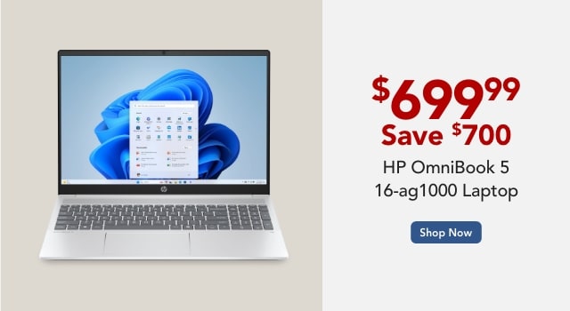  HP OmniBook 5 16 ag1000 Laptop 16 Screen AMD Ryzen AI 5 16GB Memory 512GB Solid State Drive Windows 11