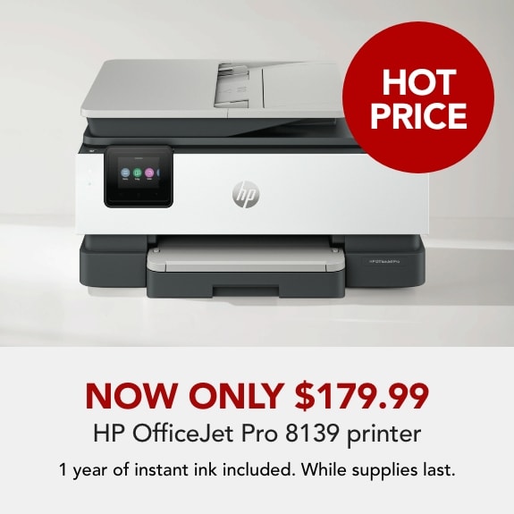 NOW ONLY $179.99: HP OfficeJet Pro 8139 Printer. While supplies last.