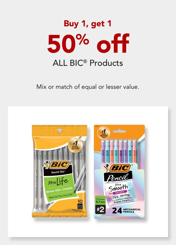 Buy 1, get 1 50% off BIC® Writing