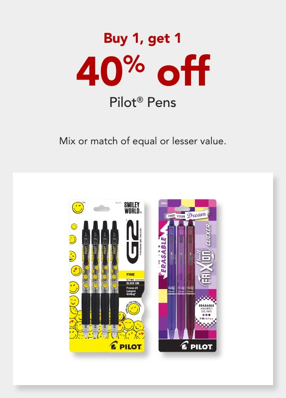 Buy 1, get 1 40% off Pilot® Pens