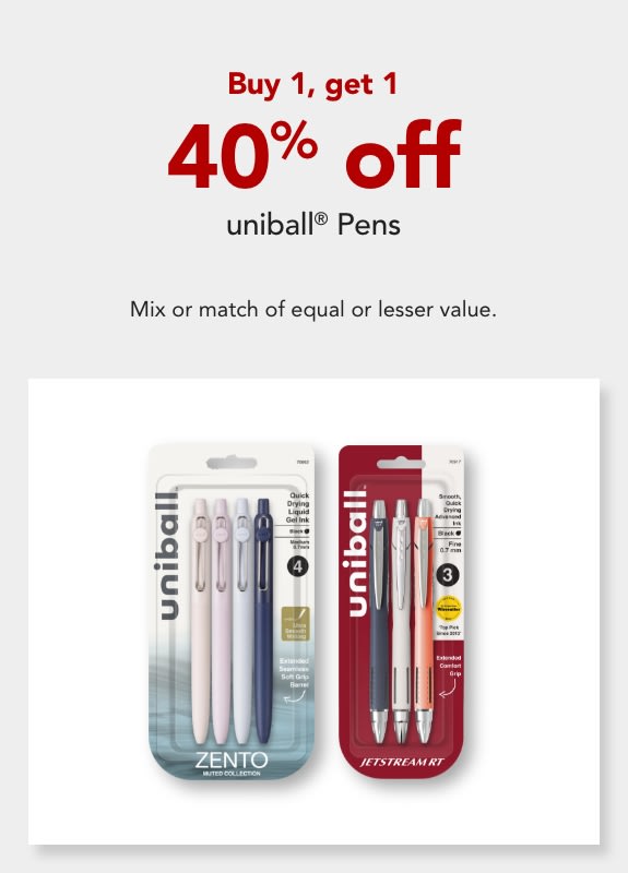  Buy 1, get 1 40% off ALL uniball® Products