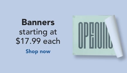 Banners starting at $17.99