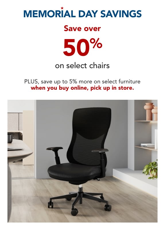 Save over 50% on select chairs