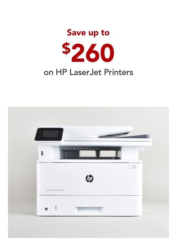 Save up to $260 on HP Laser Jet Printers