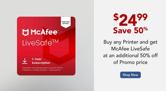 McAfee LiveSafe Antivirus & Internet Security Software, Unlimited Devices, 1-Year With Auto-Renewal, Digital Download