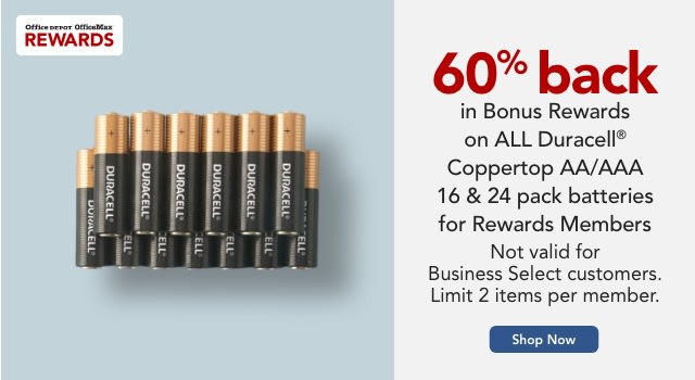 60% Back in Bonus Rewards on Duracell Batteries