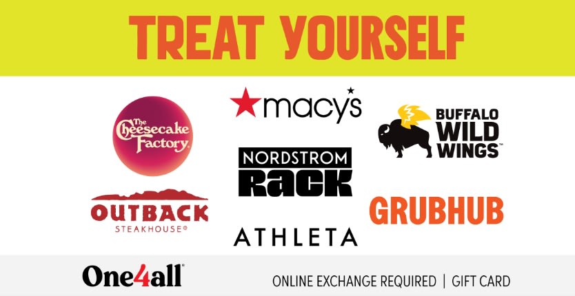20% Back in Bonus Rewards when you spend $100 or more on Select One4all Favorites Gift Cards