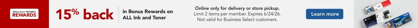 15% back in Bonus Rewards on All Ink and Toner