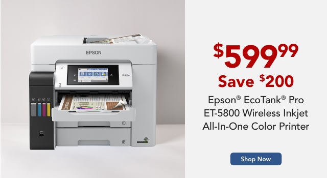 Epson® EcoTank® Pro ET-5800 Wireless Inkjet All-In-One Color Printer