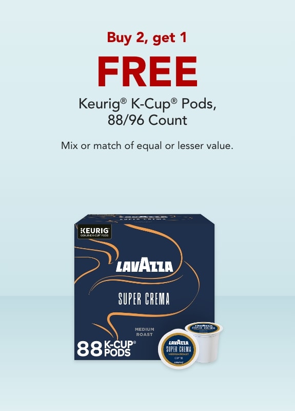 Buy 2, Get 1 FREE Keurig® K-Cup® Pods, 88/96-Count.