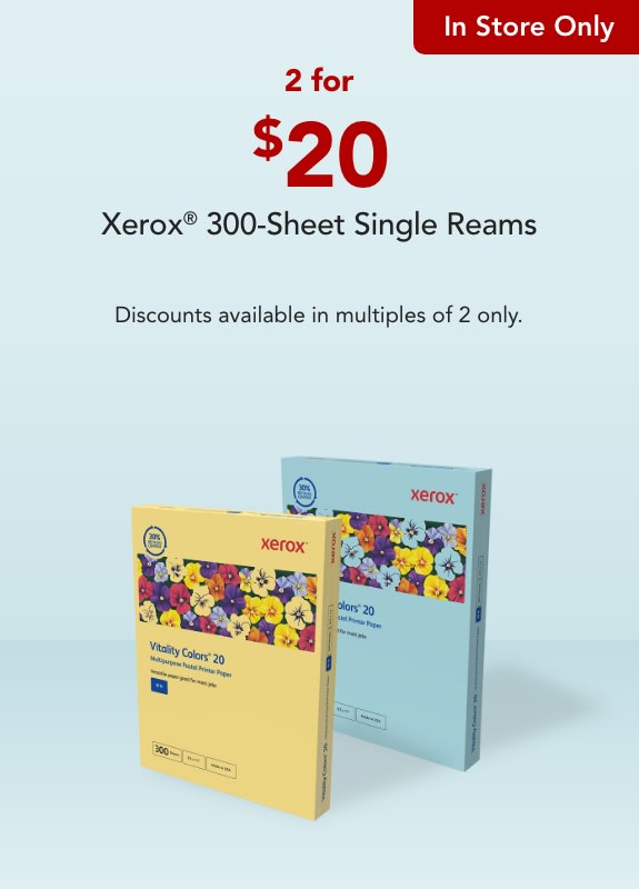 In store only - 2 for $20 Xerox® 300-Sheet Reams