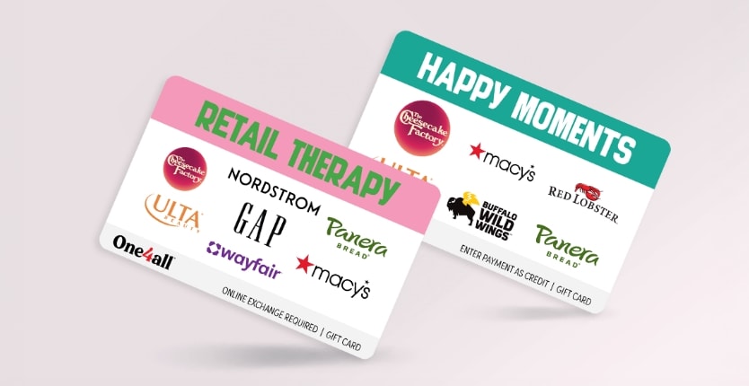 20% back in Bonus Rewards when you spend $100 or more on Select One4all Favorites Gift Cards