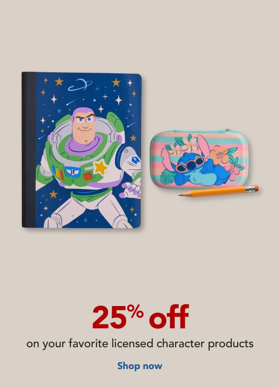 25% off licensed character products