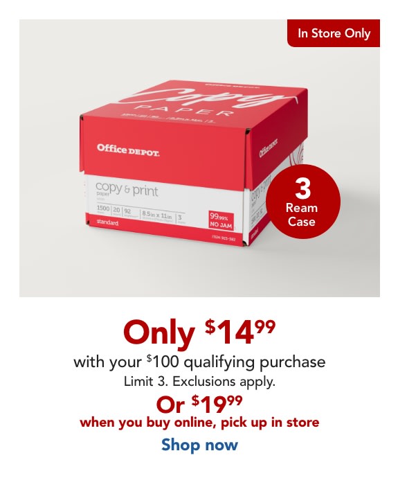 In store only- Only $14.99 with your $100 qualifying purchase