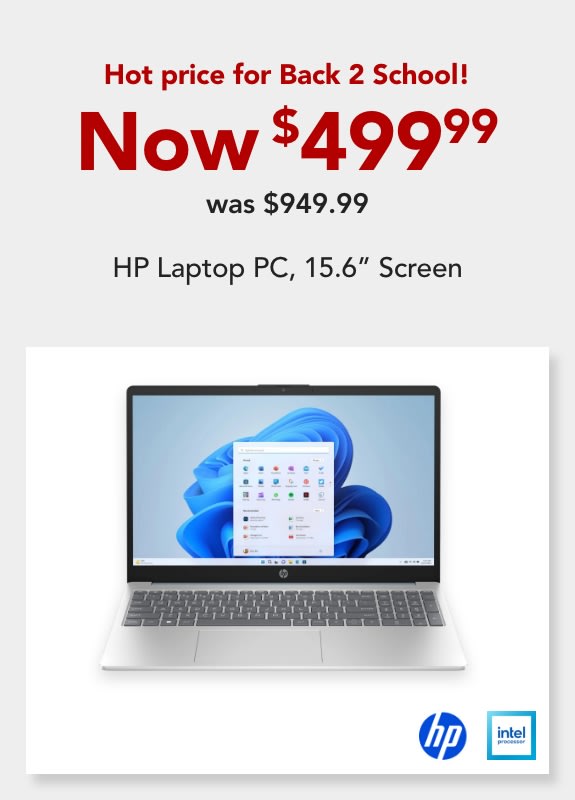 $499.99 HP Laptop PC