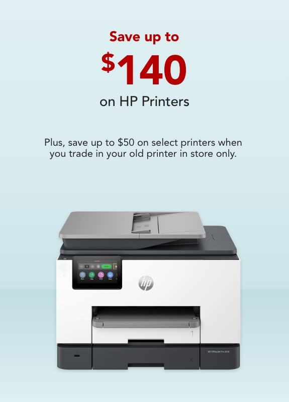 Save up to $140  on HP Printers.