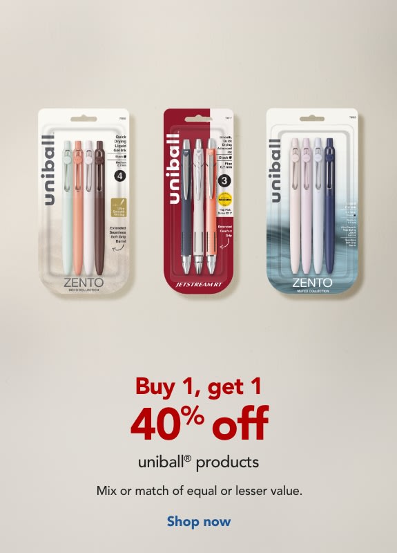Buy 1, get 1 40% off  uniball® Products.
